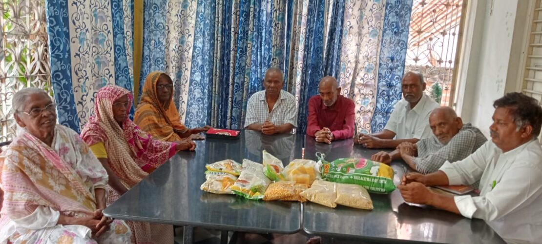 Elderly persons relaxing in the hall