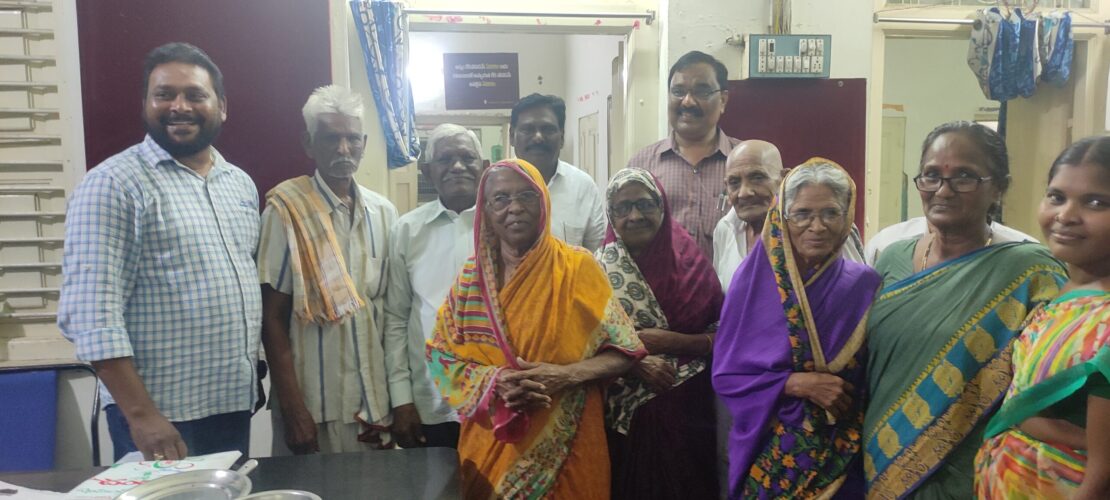 Executive Director Mr. Anand Benzamin and Donors with Elderly persons